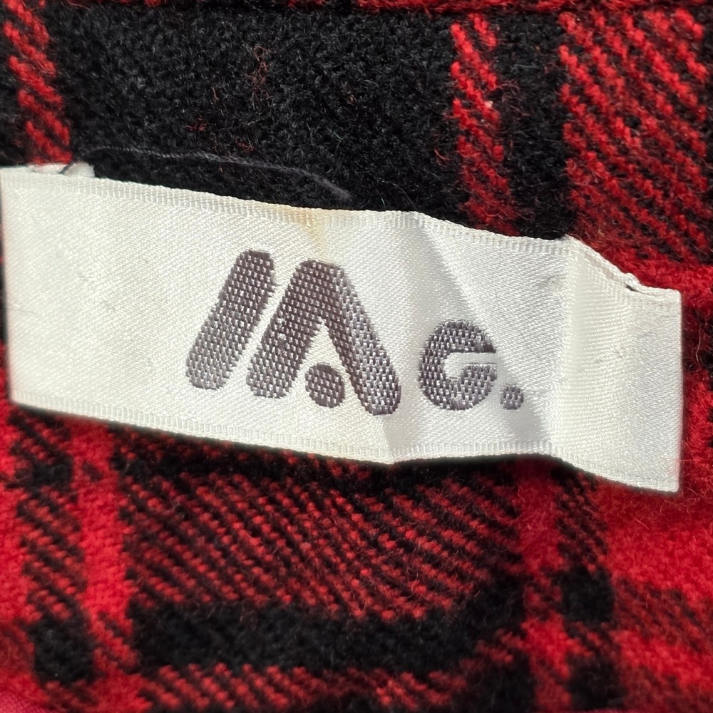 Vintage MG Red Black Plaid Oversized Double Breasted Blazer Jacket Size‎ 11 L - Picture 3 of 10
